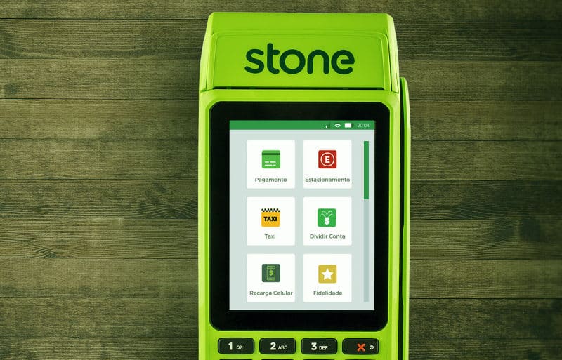 Máquina Stone mostrando apps