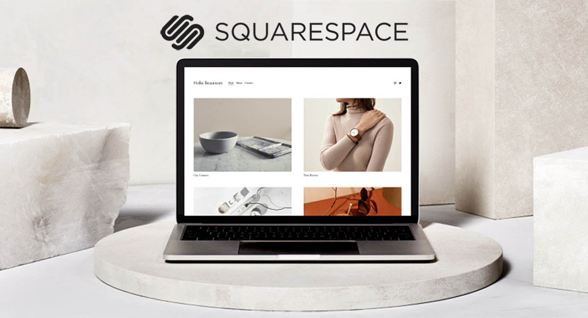 Loja virtual Squarespace no laptop