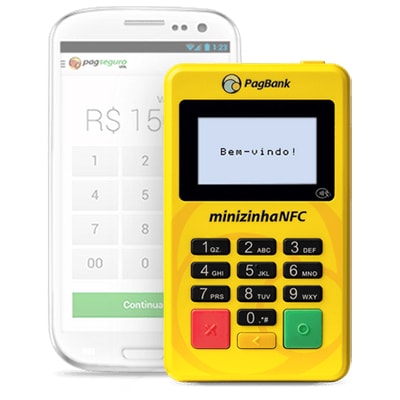 Minizinha NFC com app PagSEguro no celular