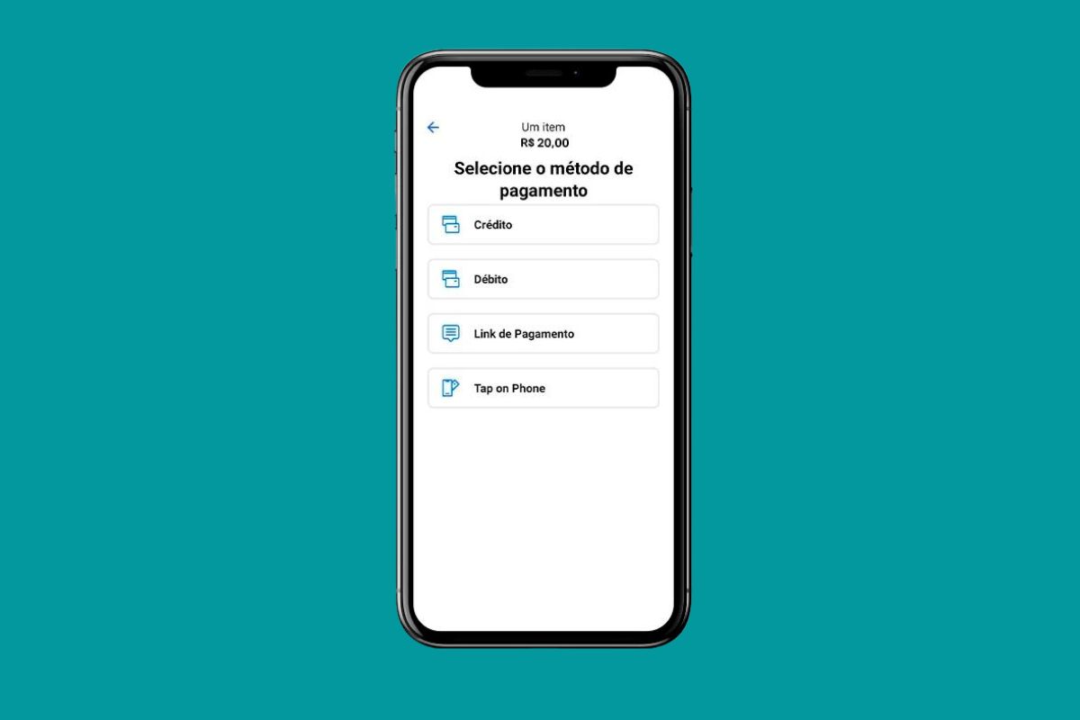 Função Tap on Phone no menu do app SumUp Bank